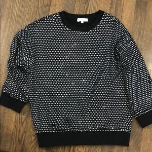 Black Bedazzled Rhinestone Bejeweled Sweater